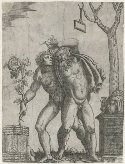 Silenus ondersteund door een jonge bacchant door Anonymous