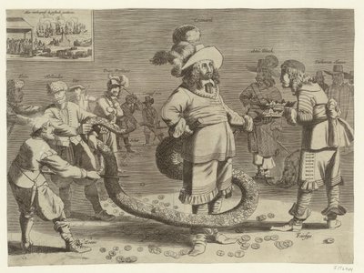 Spotprent op Cromwell als de afgrijselijke Staartman, 1652 door Anonymous