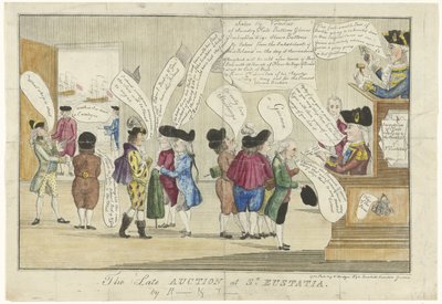 Spotprent op de Engelsen op Sint-Eustatia, 1781 door Anonymous