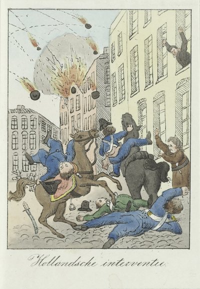 Spotprent op de Hollandse interventie, 1831 door Anonymous