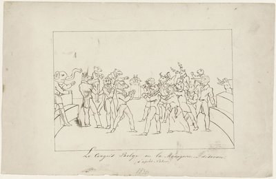 Spotprent op de onenigheid in het Belgische Nationale Congres over het verkiezen van een koning, 1831 door Anonymous