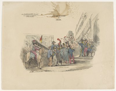 Spotprent op de verdeling van Belgische erekruizen, 1834 door Anonymous