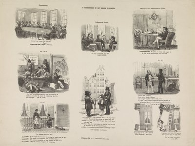 Spotprent op een verordening in Utrecht op het bouwen en slopen, 1857 door Anonymous