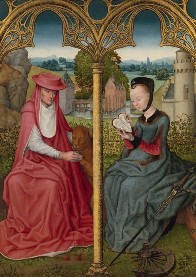 Sint Hiëronymus en Sint Catharina van Alexandrië door Anonymous