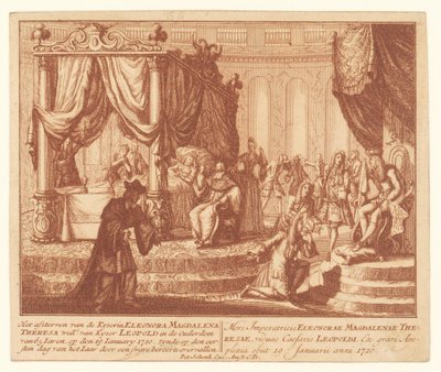 Sterfbed van keizerin Eleonora van Palts-Neuburg, 19 januari 1720 Het afsterven van de Kyserin Eleonora Magdalena Theresa wede. van Kyser Leopold in de Ouderdom van 65 Iaren door Anonymous