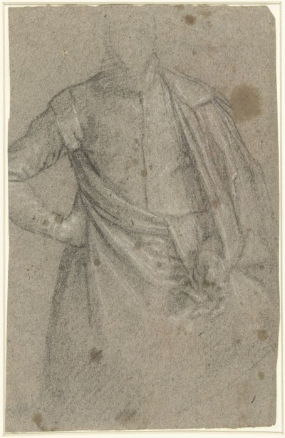Studie voor het portret van een man met een mantel door Anonymous