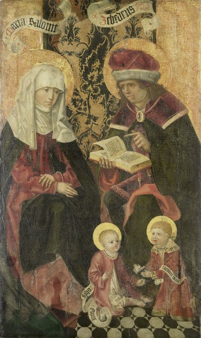 De familie van Zebedeüs / Engel Gabriël van een annunciatie (resten op de verso) door Anonymous