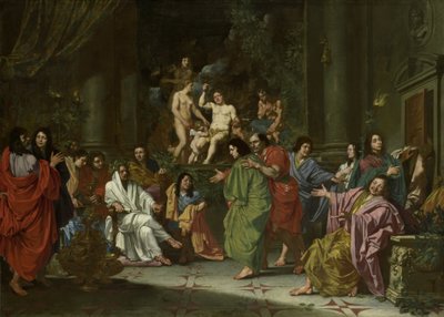 De introductie van een nieuw lid in de band van noordelijke schilders in Rome door Anonymous