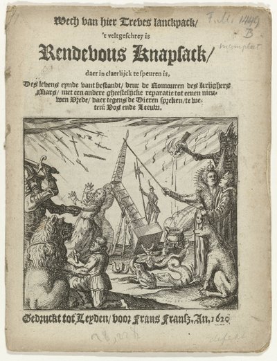 Titelpagina van het pamflet: Rendevous Knapsack, 1620 door Anonymous