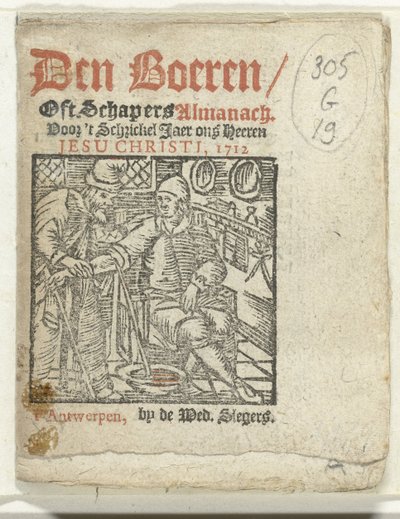Titelpagina voor: Den Boeren / Oft Schapers Almanach Voor 