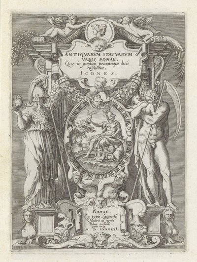 Titelprent met Roma, Minerva en Saturnus door Anonymous
