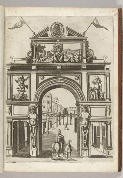 Triomfpoort met de stedenmaagd, 1594 door Anonymous