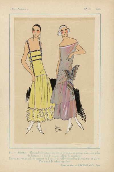 Très Parisien, 1923, No 10: 11. - SOIRÉE. - Cette robe de crêpe... door Anonymous