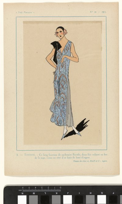 Très Parisien, 1923, No 10: 3.- TIMIDITÉ. - Ce long fourreau... door Anonymous