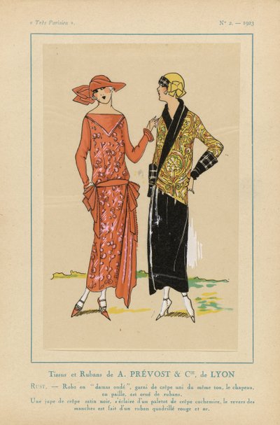 Très Parisien, 1923, No. 2: Tissus et Rubans de A. PRÉVOST & CIE door Anonymous