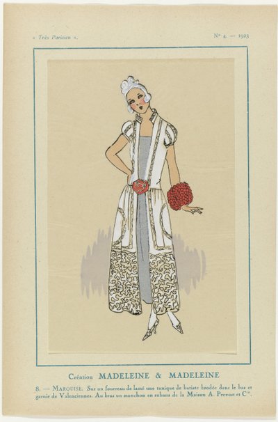 Très Parisien, 1923, No. 4: 8. - MARQUISE. Sur un fourreau... door Anonymous