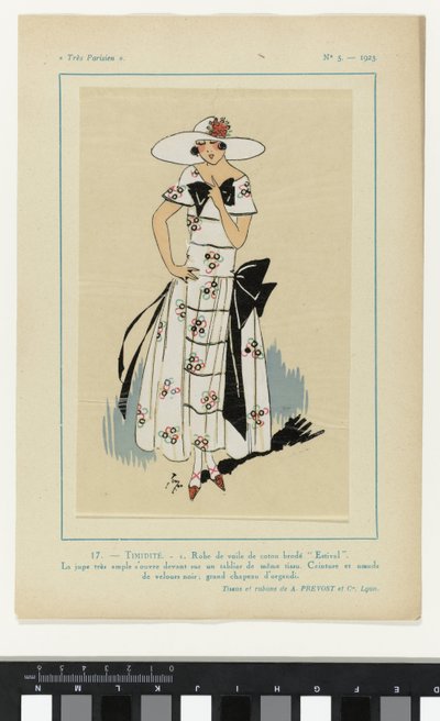Très Parisien, 1923, No 5: 17.- TIMIDITÉ. - 1. Robe de voile... door Anonymous