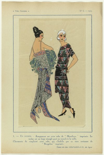 Très Parisien, 1923, No 6: 1 - EN SOIRÉE. - Somptueuse est cette robe... door Anonymous