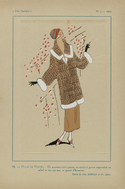 Très Parisien, 1923, No 7: 18.- PLUIE DE FLEURS door Anonymous