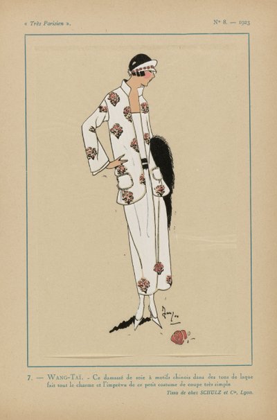 Très Parisien, 1923, No 8: 7.- WANG-TAÏ. - Ce damassé de soie... door Anonymous