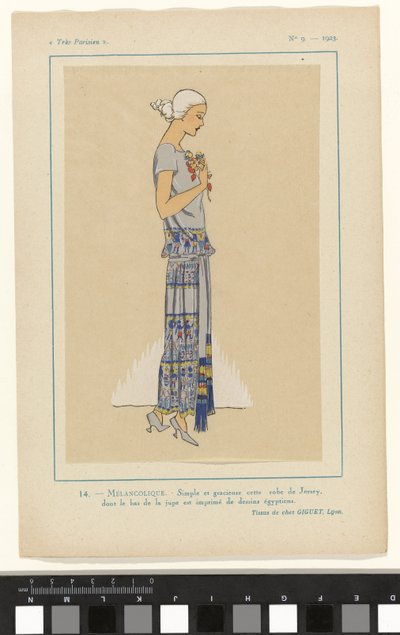 Très Parisien, 1923, No 9 : 14.- Melancholiek. - Eenvoudig en gracieus... door Anonymous