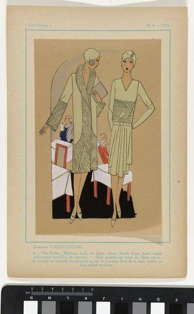 Très Parisien, 1928, No. 8 : Créations LUCIEN LELONG / 6. - TEA-ROOM... door Anonymous