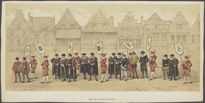 Utrechtse maskerade, plaat c: staatslieden, 1856 door Anonymous