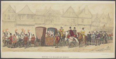 Utrechtse maskerade, plaat e: het hof, 1856 door Anonymous