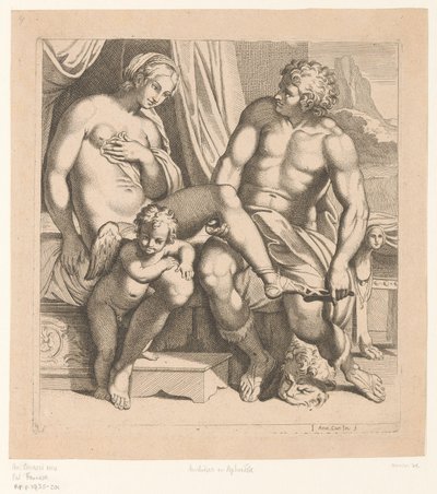 Venus en Anchises (Schilderingen in Palazzo Farnese te Rome) door Anonymous