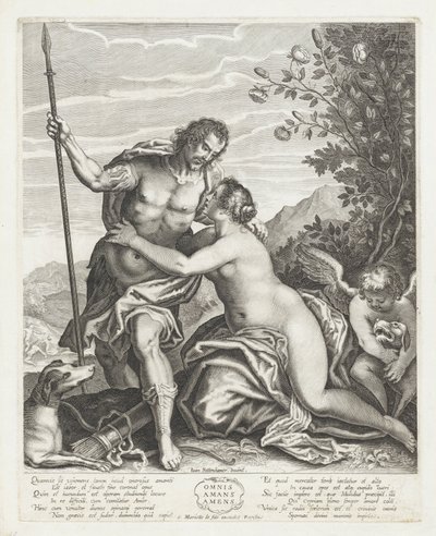 Venus probeert Adonis te weerhouden van de jacht door Anonymous
