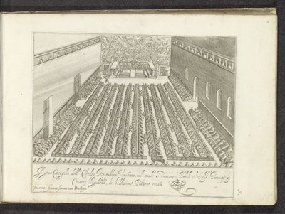 Vergadering in de Sala del Maggior Consiglio Scènes uit het Venetiaanse leven door Anonymous