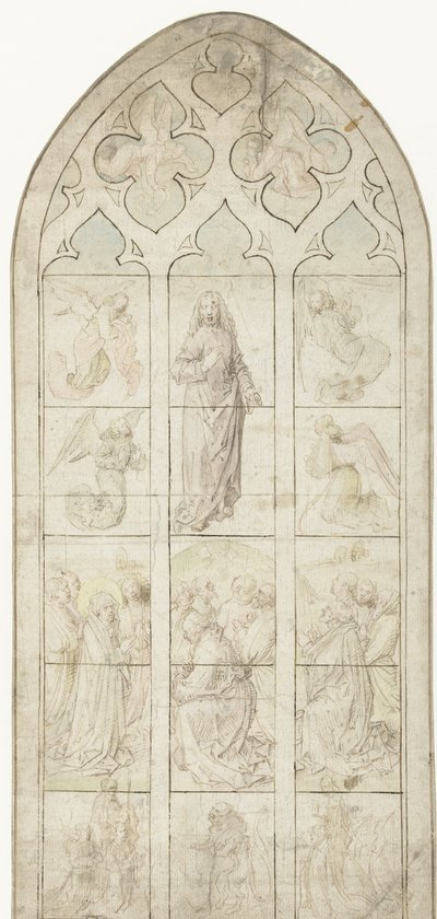 Vidimus voor een glasraam met de Hemelvaart van Christus door Anonymous