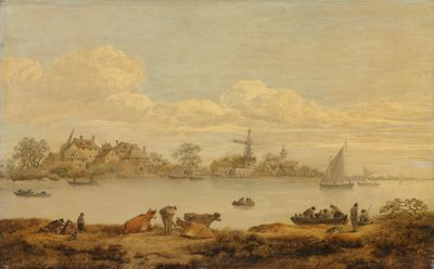 Gezicht op een rivier door Anonymous
