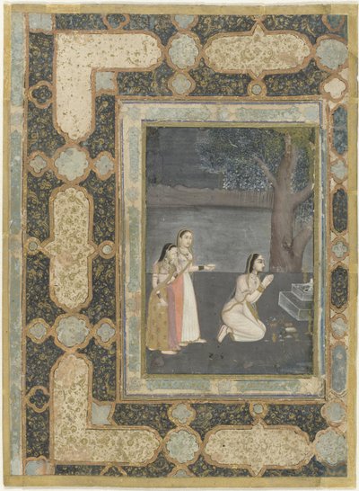 Vrouwen voor een linga-altaar (Bhairavi ragini) door Anonymous