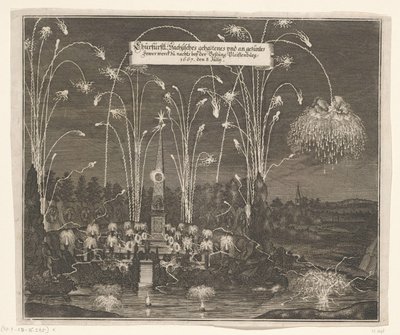 Vuurwerk bij de Pleissenburg, 8 juli 1667 door Anonymous