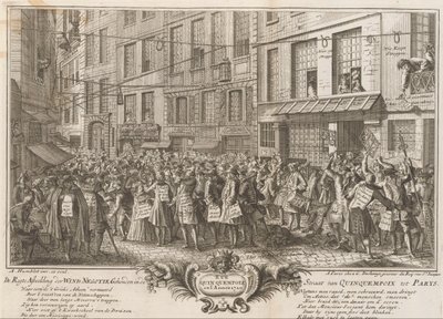 Windhandel in de Rue Quinquempoix, 1720 door Anonymous