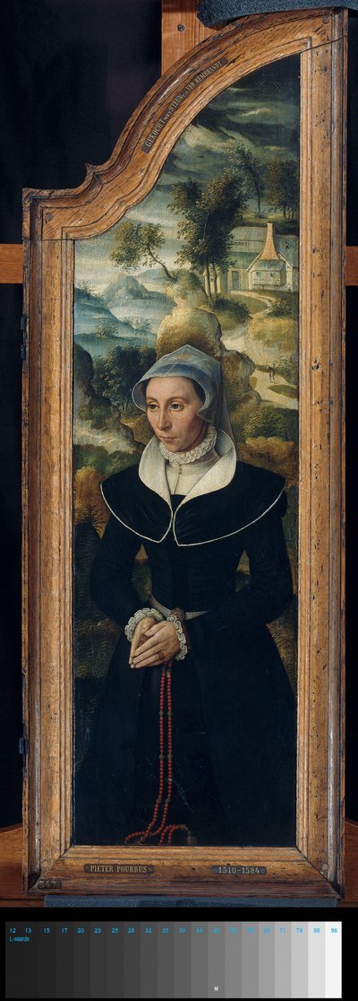 Vleugel van een drieluik met het portret van Elisabeth Canneel door Anonymous