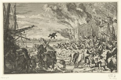 Wreedheden in een dorp aan het water, 1672 door Anonymous