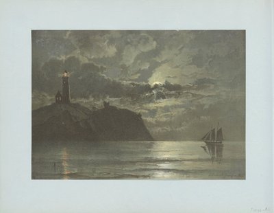 Zeegezicht met vuurtoren naar schilderij van C. Frederick Sörensen door Anonymous