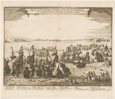 Zeeslag tussen de Zweedse en Deense vloten in de Belt, 1644 door Anonymous