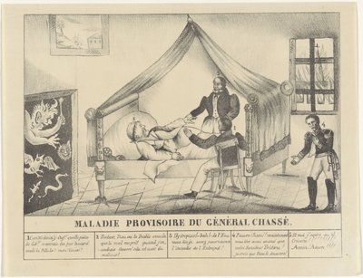 Ziekbed van generaal Chassé, 1830 door Anonymous