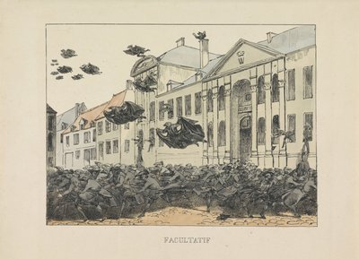 Zwarte raven ontvluchten het Collegium Philosophicum, 1829 door Anonymous