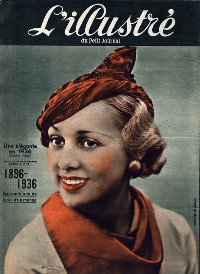 1896-1936: veertig jaar van het leven van een wereld. Portret van een elegante vrouw uit 1936. In 