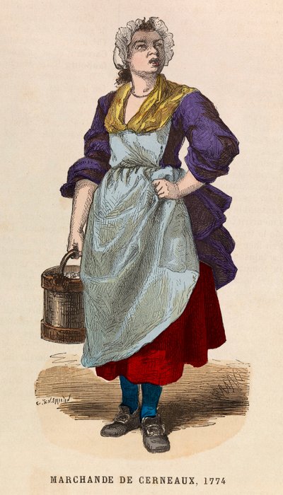 Een notenverkoper in 1774 - privécollectie door Anonymous Anonymous