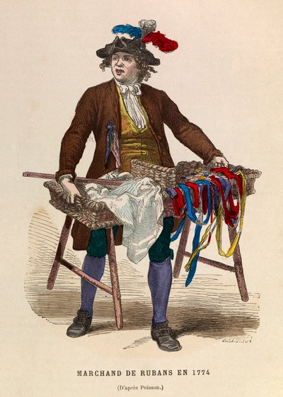 Een lintenverkoper in 1774 door Anonymous Anonymous