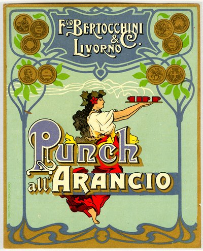 Advertentie voor sinaasappel punch (Chromolithografie 1905) door Anonymous Anonymous