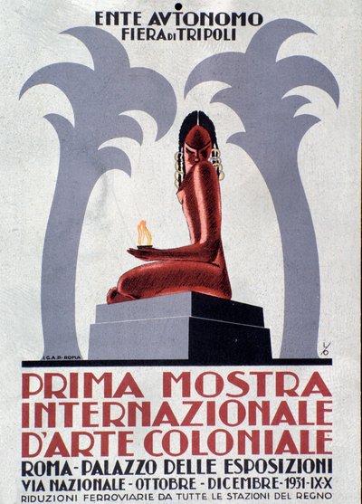 Reclameposter voor de eerste tentoonstelling van koloniale kunst door Anonymous Anonymous