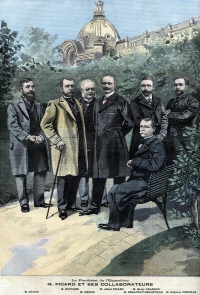 Alfred Picard curator-generaal van de tentoonstelling van 1900 met zijn medewerkers Delaunay Belleville, Stephane Derville, Bouvard, Grison en Francois Arago door Anonymous Anonymous