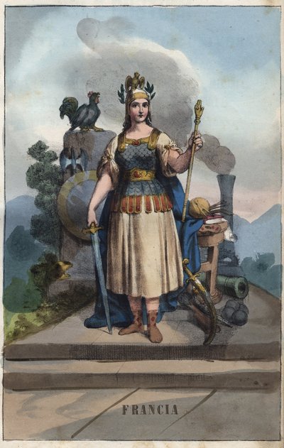 Allegorie van Frankrijk - gravure uit 