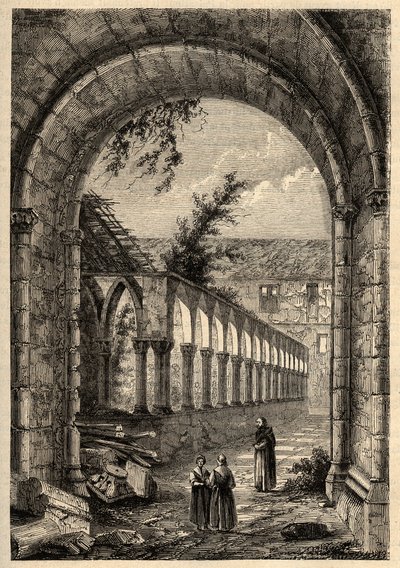 Oude klooster van het Klooster van de Cordeliers of Saint-Francois de Quimper (Finistere) door Anonymous Anonymous